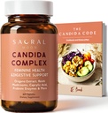 Candida ניקוי לנשים - Gut & Feminine Balance with Oregano Oil, Caprylic, Probiotics, Reishi, Aloe & Black Walnut - May Help Digestive Comfort, Clarity, Clear Skin & Vaginal pH