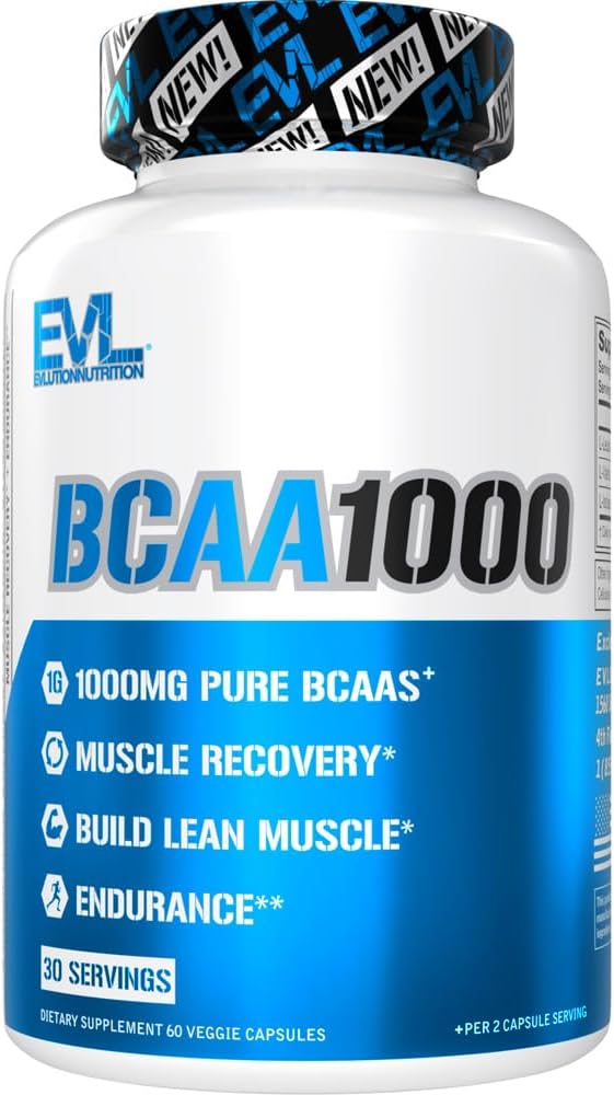 BCAAs Amino Acids תוספת עבור גברים - EVL 2:1 1 5g קפסולות עבור פוסט עבודה התאוששות שריר Lean עבור גברים - BCAA1000 סניף שרשרת Amino Acids תזונהal תוספי - 30 לשרתים