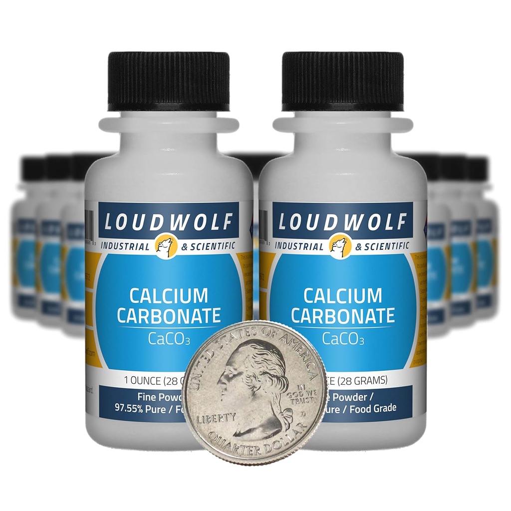 Calcium Carbonate / 1.3 פאונד / 20 בקבוקים / 97.55% מזון טהור כיתה / אבקת שומן