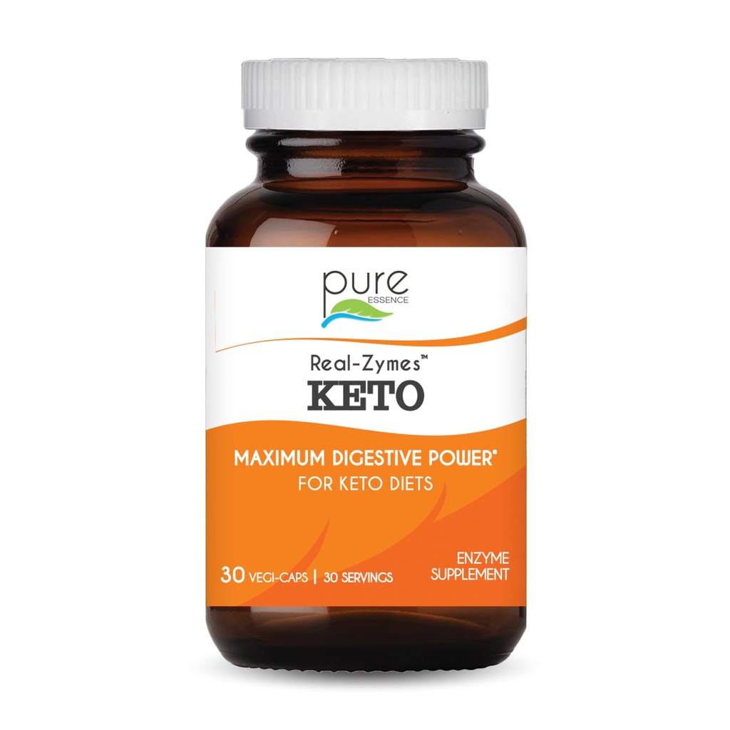 Real-ZymesTM KETO Digestive Enzymes עם Probiotics for Better Digestion - תמיכה טבעית להקלה של Bloating, Gas, Belching, Diarrhea, Constipation, IBS וכו ' - 30 Caps Caps