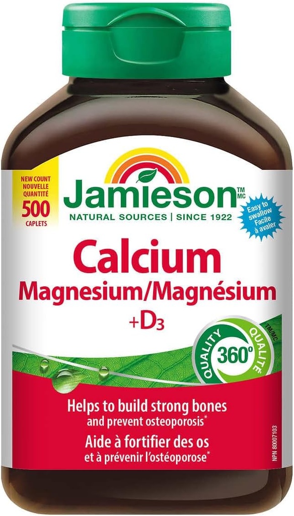 ג'יימיסון Calcium Magnesium עם ויטמין D3, 365 Caplets