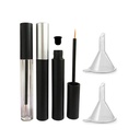 3 Pieces 5 מ"ל Fat Eyeliner tubes Refillable Eyelash Growth Liquid Bottle plasticliner Vials Tube with Brush Eyelash Growth Oil Mascara Tube עבור קוסמטיקה לבוא עם 2 מיני פלסטיות פטריות