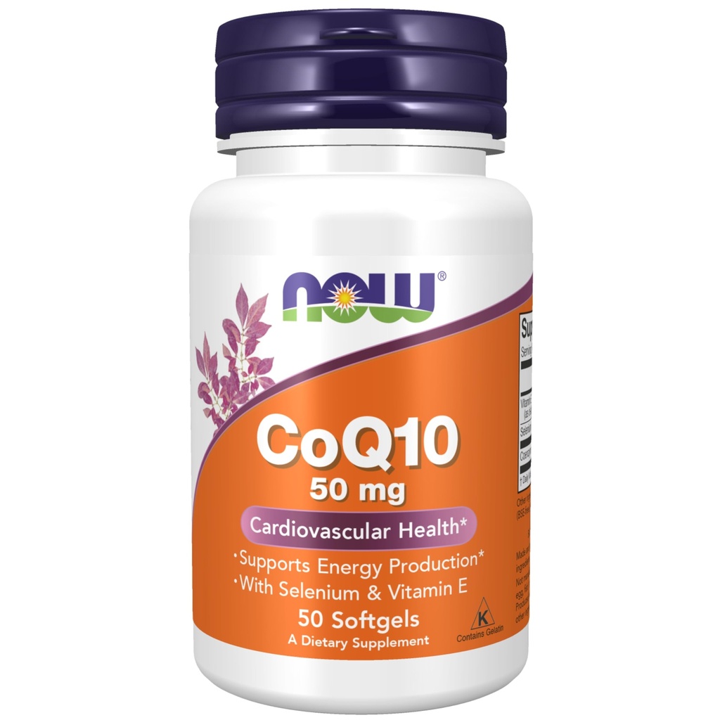 עכשיו תוספי מזון, CoQ10 50 מ"ג, כיתה פרמצבטית, All-Trans Form המיוצר על ידי פרמנטציה, 50 Softgels