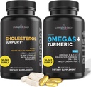 Livingood Daily Cholesterol Support, 60 קפסולות צמחוניות - CoQ10, Plant Sterols, Plant Sterols, Bergamot, & Garlic תוספי תמיכה בריאות הלב & בריאות ליפיד הפקה - non-GMO & טבעוני