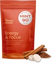 NeuroGum Energy & Focus Mints (90 Count Bag, Cinnamon) | 40 מ"ג Natural Caffeine + L-theanine + ויטמין B12 & B6 | סוכר חינם Nootropic ביצועים קוגניטיביים המוח תוסף