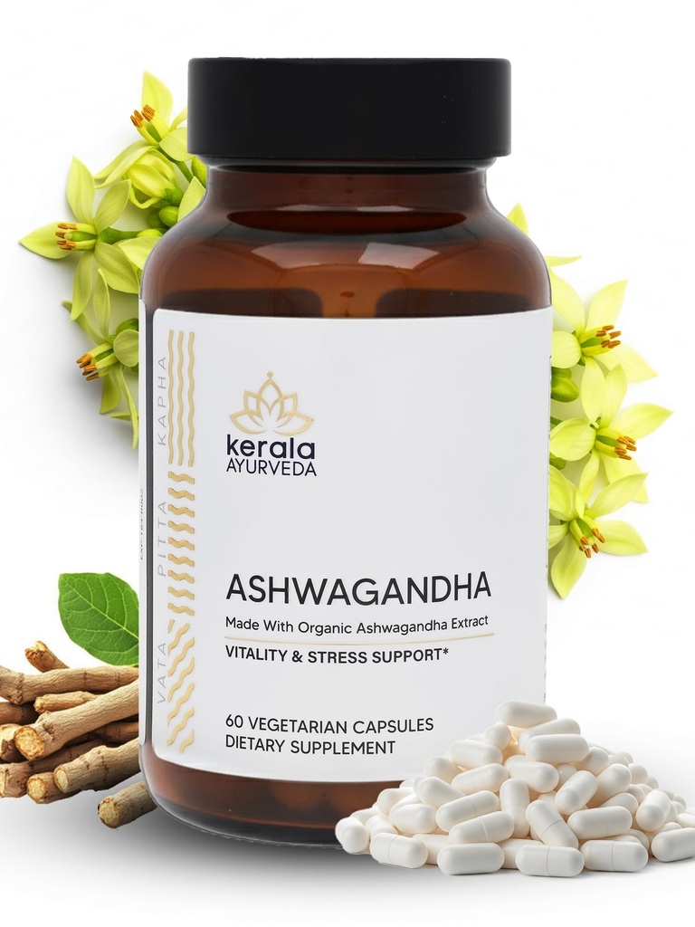 Kerala Ayurveda Ashwagandha קפסולת עבור Immunity טובה, Stress Relief & Good Sleep | Herbal Dietary Supplement