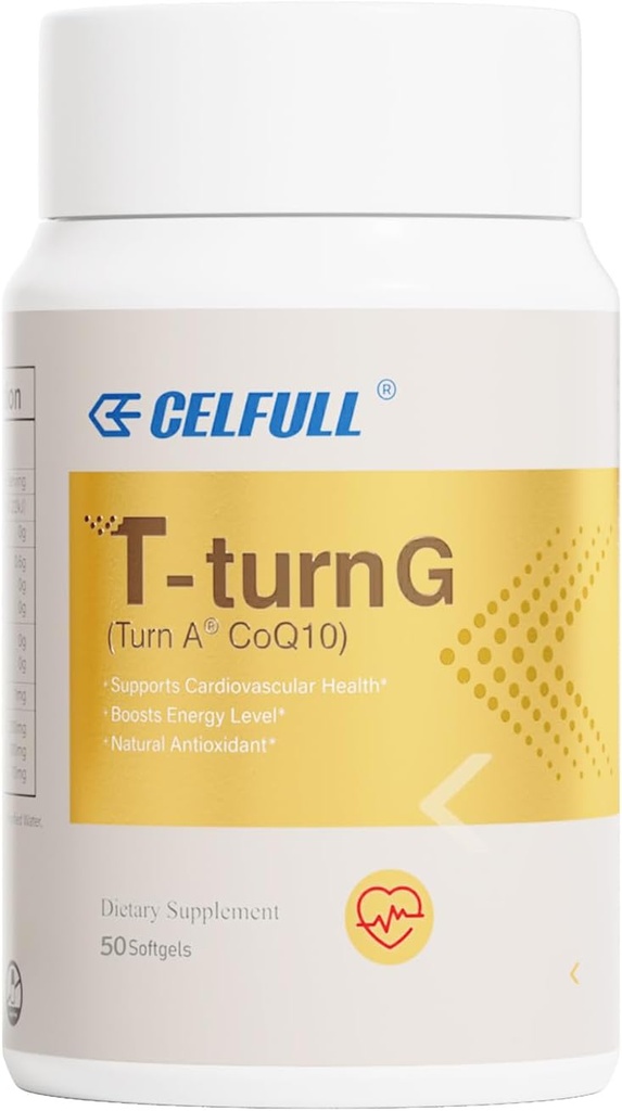 CELFULL CoQ10 200 מ"ג, Antioxidant for Heart Health & Energy הפקה,Coenzyme Q10 המכיל NAD, Alpha Lipoic Acid,etc,co Q 10 ווויטמינים,50 Softgels