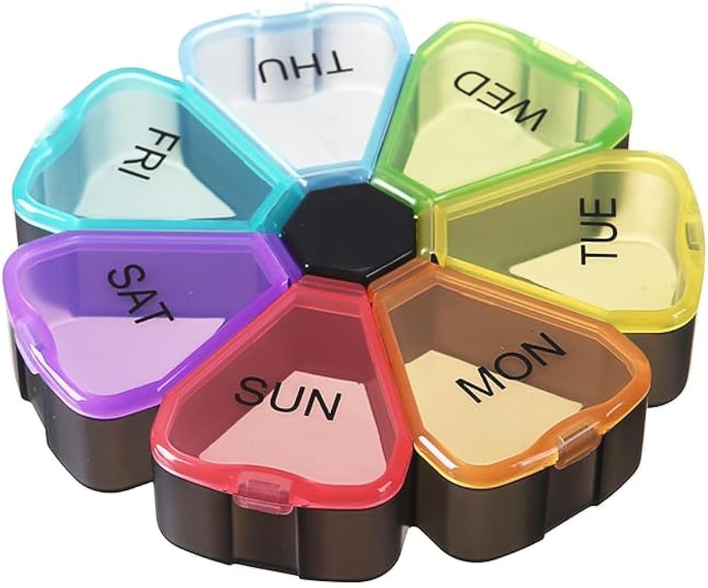 גלולת גלולות שבועית חמודה 7 יום, Portable Large Daily Medicine Box, Easy to Open, BPA Free Travel Pill Case מזכירת עבור תרופות Dispenser שמן שמן שמן שמן דגים תוספת