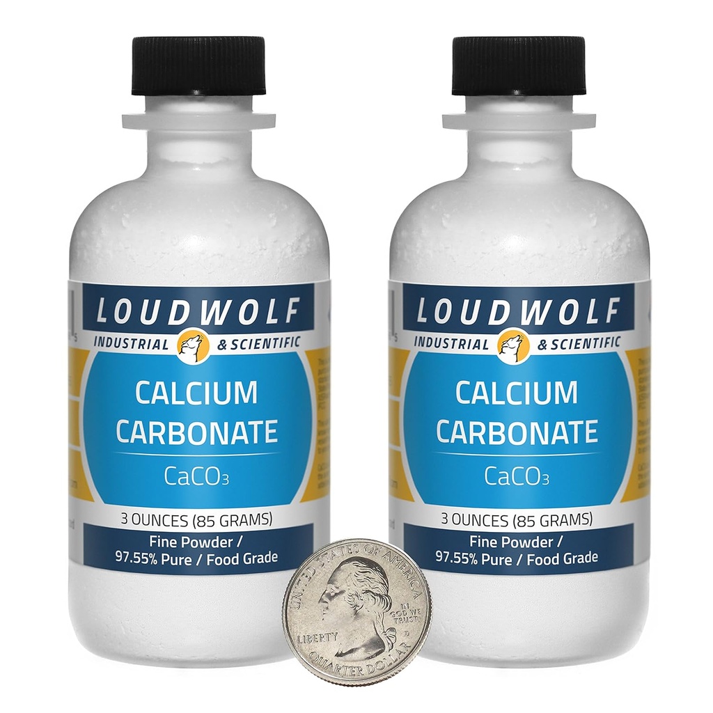 Calcium Carbonate / 6 Ounces / 2 בקבוקים / 97 +% טהור מזון כיתה / אבקת Fine
