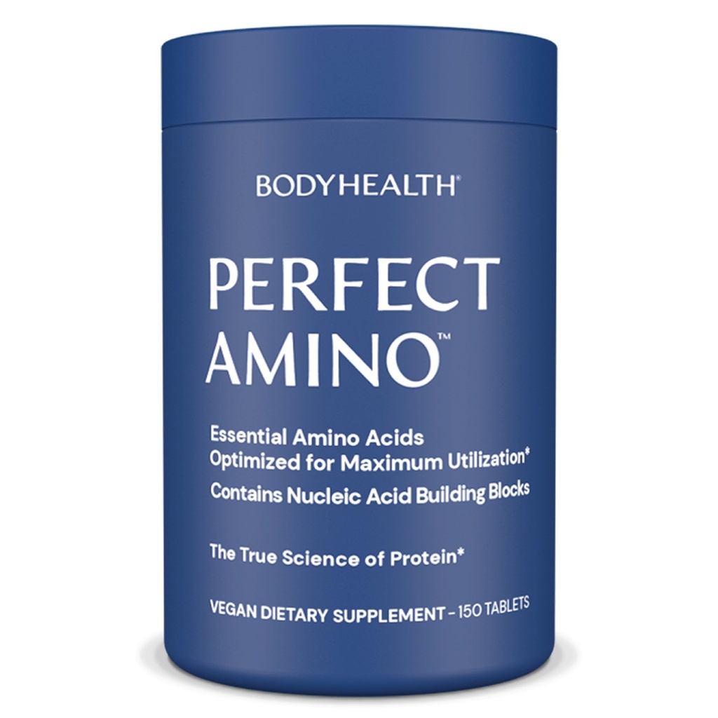 BodyHealth PerfectAmino Tablets (150 ct), Essential Amino Acid with BCAAs + Lysine, Phenylalanine, Threonine, Methionine, Tryptophan, Supplement for Muscle Mass Production, Recovery & Strength