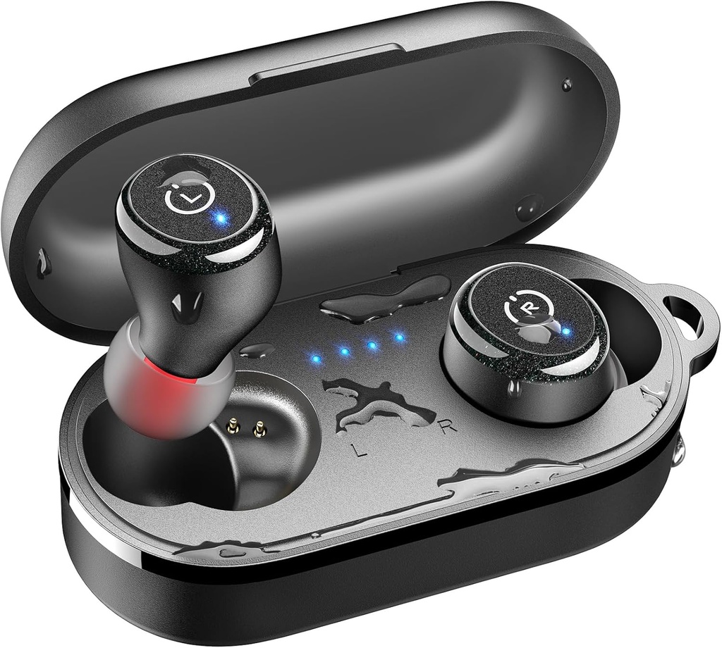 ToZO T10 Wireless אוזניות Bluetooth 5.3 אוזניות, App Customize EQ, ארגונומיה עיצוב, 55H Playtime, Wireless Charging Case, IPX8 מים חסיני סאונד ב-Ear Headset, 2025 גרסה חדשה