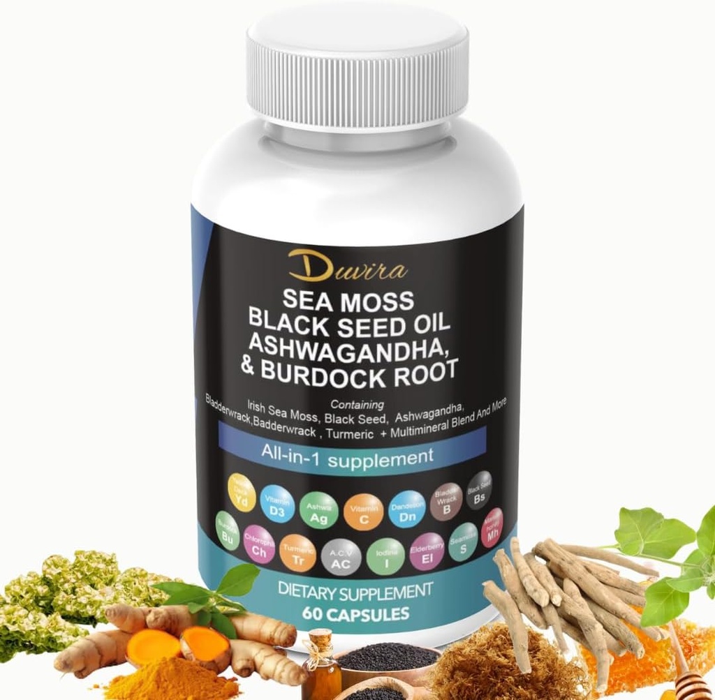 Sea Moss 3000 מ"ג שחור שמן 2000mg Ashwagandha 1000 מ"ג Turmeric 1000 מ"ג Bladderwrack 1000 מ"ג Burdock 1000mg & C & D3 עם Elderberry Manuka Dandelion צהוב דוק Iodine Chlorophyll ACVVVVVol ACVVVVVVVVol 1000mg Burdock 1000mg 1000 מ" 1000mg 1000mg 1000mg 1000mg