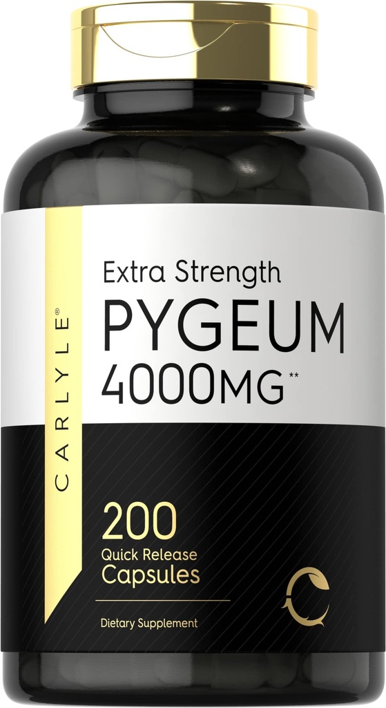 קרלייל Pygeum Africanum Bark | 200 קפסולות | מיצוי עתיר גבוה | Non-GMO, Gluten Free Supplement