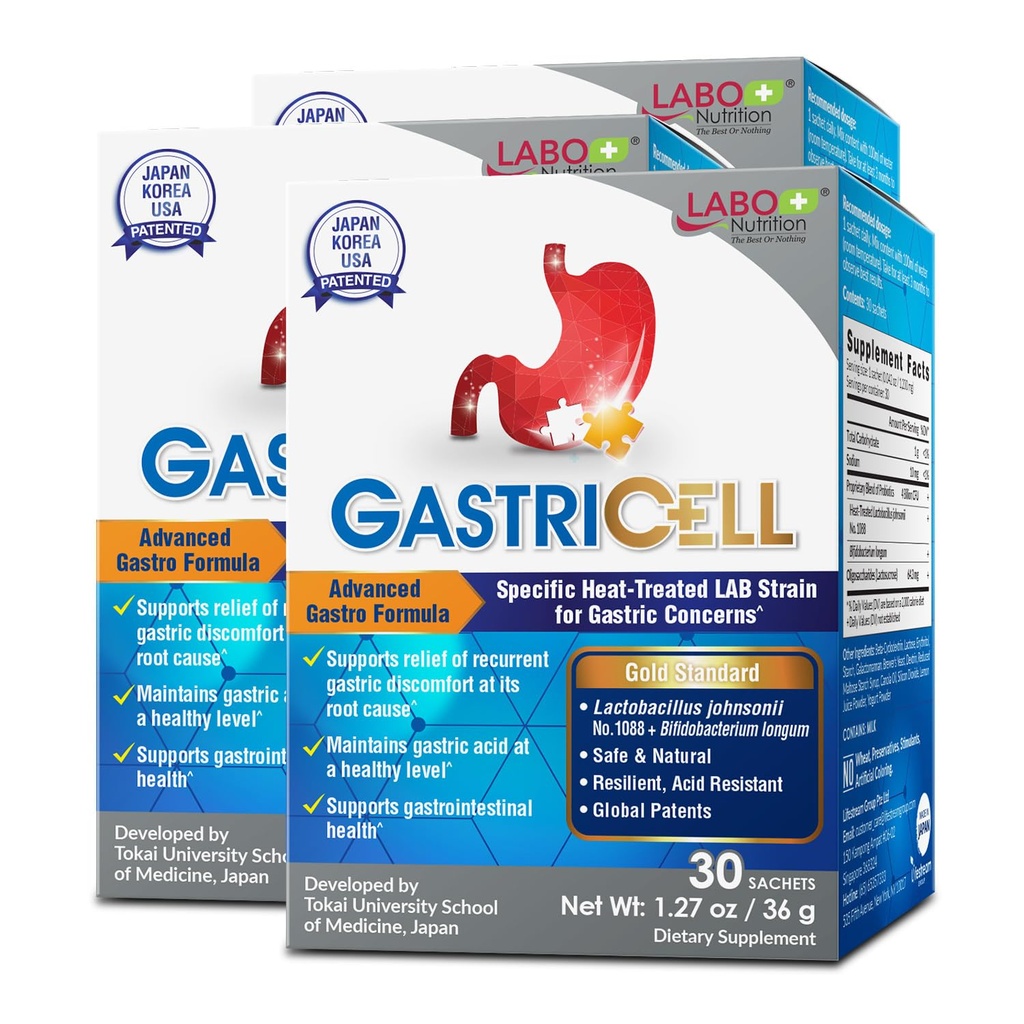 LABO Nutrition GASTRICELL - Acid Reflux, Heartburn, Recurring Gastric Discomfort, Natural Defence Against Gastric Distress 30