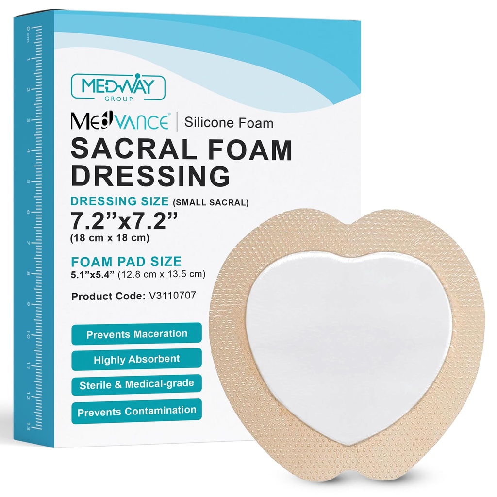 MedVance TM Silicone - Bordered Silicone Adhesive Foam Dressing Sacral Size 7