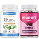 Menopause תומך חניכיים פלוס 200 מ"ג DIM תוספת עבור הגדלת Estrogen Balance עבור נשים; Vegetarian Gluten הורמון חינם איזון חניכיים (30 משרתים) & Diindolylmethane קפסולות (120 משרתים)
