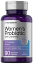 Horbäach Probiotic for Women with Cranberry | 90 קפסולות צמחוניות | תוספי תזונה עם 14 Probiotic Strains | Non-GMO, Gluten Free Supplement