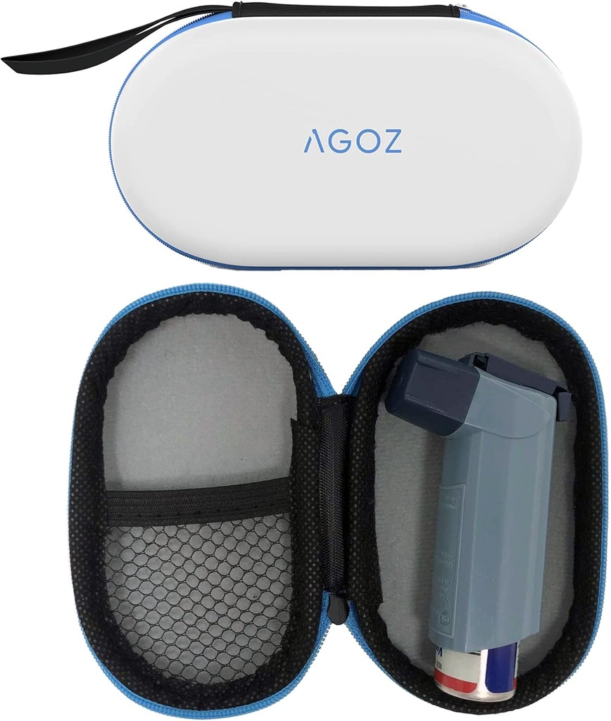 AGOZ Asthma Inhaler Medicine Travel Bag Case for Children and Adults - Protective Medical Pouch Holder Cover with Zipper Closure ו-Wristue
