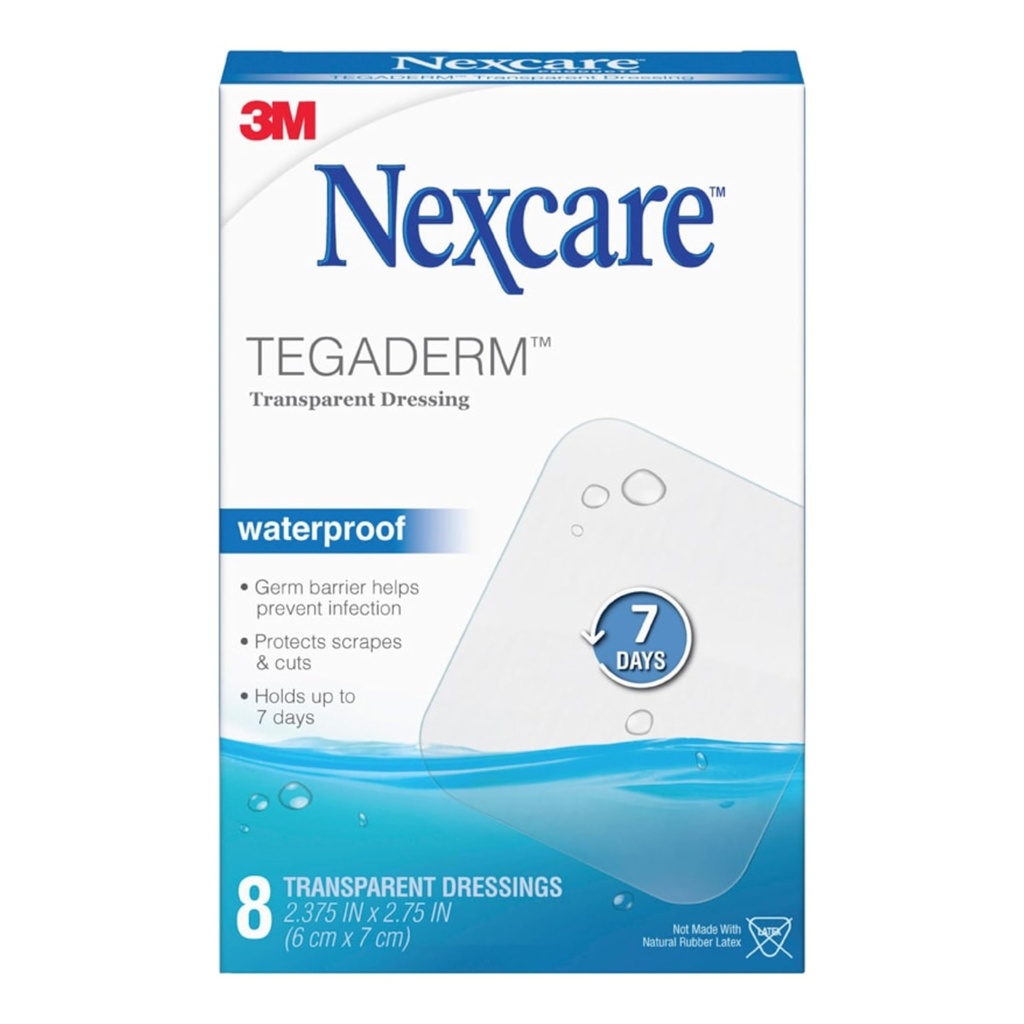 Nexcare Tegaderm Water Attack Dressing, Dirtהוכחה, Germהוכחה, מספק הגנה לשורים קטנים, Scraps, Cuts, Blisters and Abrasions, 2.375 x 2.75 ב, 8 Count Count Count Count