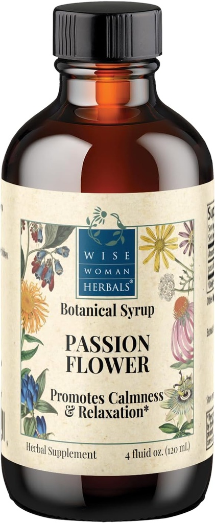 אישה חכמה Herbals Passionflower פירופ (לשעבר) סולידריות לחלץ 4:1, כוח תוספת ללא אלכוהול, Herbal להירגע & Sleep Aid, Eases Tension & חרדה, תומך Calm Mood Balance & Restful Sleep, Pure non-GMO, 4 Fl Oz