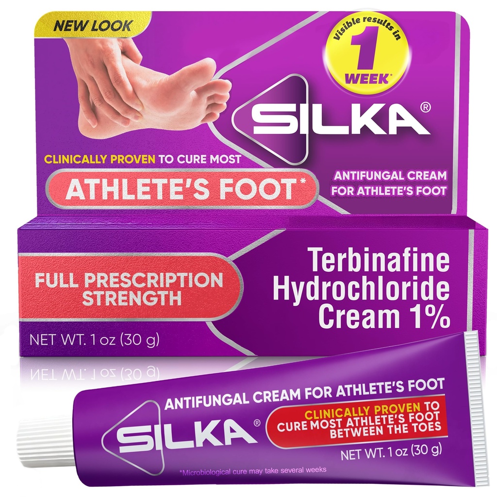 SILKA Anti-Fungal Cream, Clinical Anti-Fungus Foot Treatment, Jock Itch & Ringworm Remedy, כוח מקסימלי, מהירות פעילות הקלה מ-Itching & Burning, 1 Oz