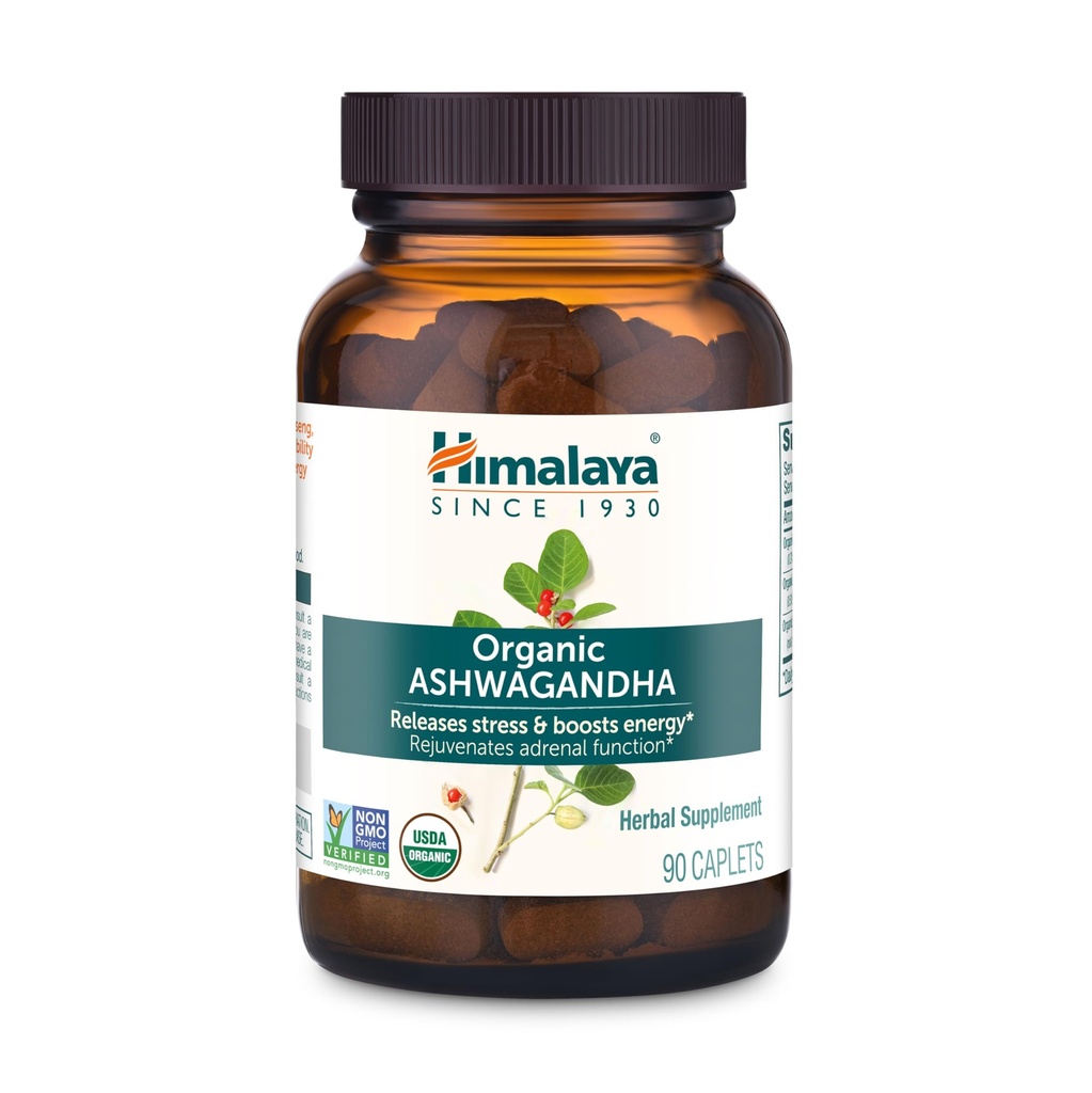 ההימלאיה אורגנית Ashwagandha, 90 יום אספקה, תוספת צמחית עבור הקלה מתח, תמיכה באנרגיה, Occasional Sleepless, USDA מוסמך אורגני, non-GMO, טבעוני, Gluten Free, 670 מ"ג, 90 קפסולות