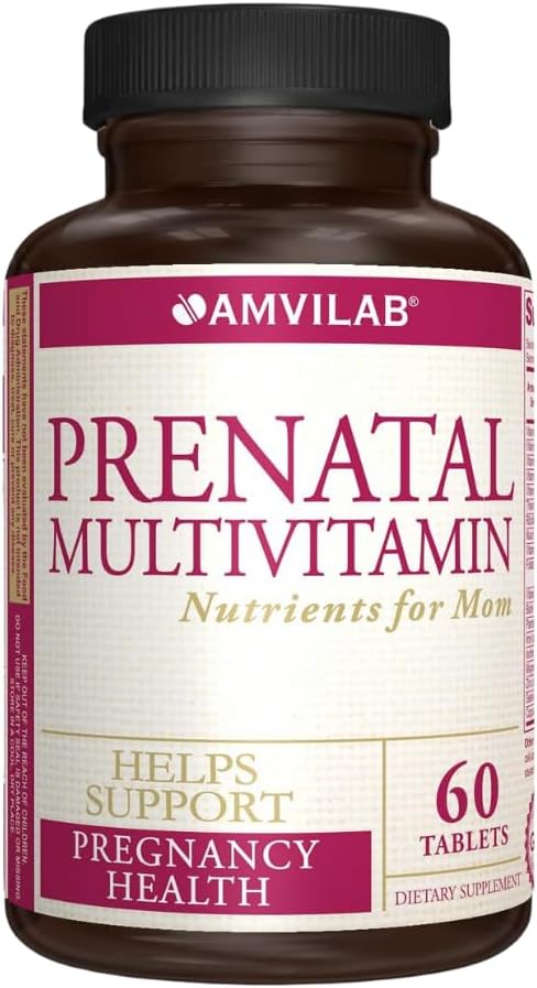 Prenatal Multivitamin - מסייע לקדם בריאות הריון - תמיכה מערכת החיסון ופיתוח Fetal - חומרים מזינים חיוניים עבור אמא & התינוק - פורמולה בטוחה - תוספי תזונה - 60 טבליות