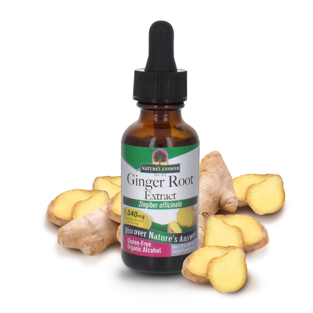מקור: Nature's answer של ג'ינג'ר Root Extract with Organic Alcohol 1 Fluid Ounce | Joint Pain Relief