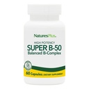 NaturesPlus Super B50-60 קפסולות צמחוניות - תוספי ויטמין B מורכבים - Brain & Energy Booster - Gluten-Free - 60 משרתים