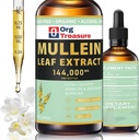 Mullein Drops for Lungs - אורגני מולליין Leaf Extract - Lung Cleanse & Detox, Respiratory and Immune Support, Natural Herbal Supplement, As Liquid, Tincture, Tea, 2 FL OZ