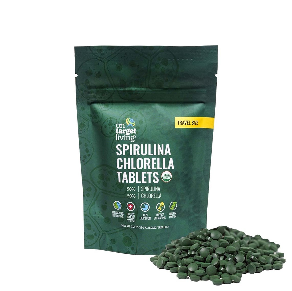 On Target Living Organic Spirulina Chlorella Travel Size
