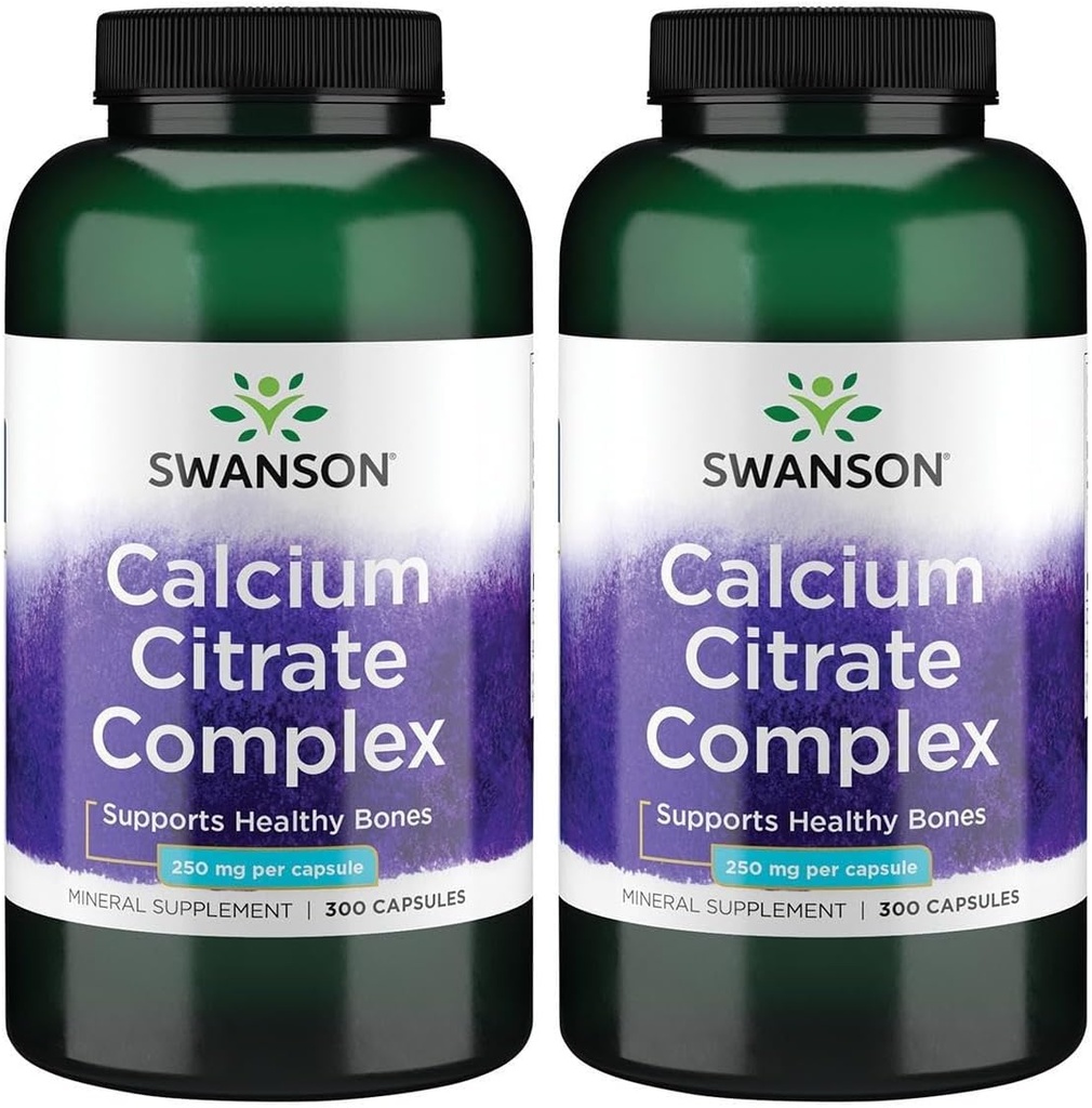 Swanson Calcium Citrate Complex שריר העצם תמיכה מינרלים תוספת 300 קפסולות (2 Pack)
