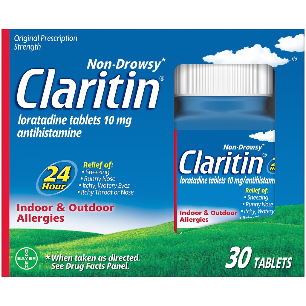 24 HR Non Drowsy Allergy Medicine, Loratadine Antihistamine טבליות 30 Ct