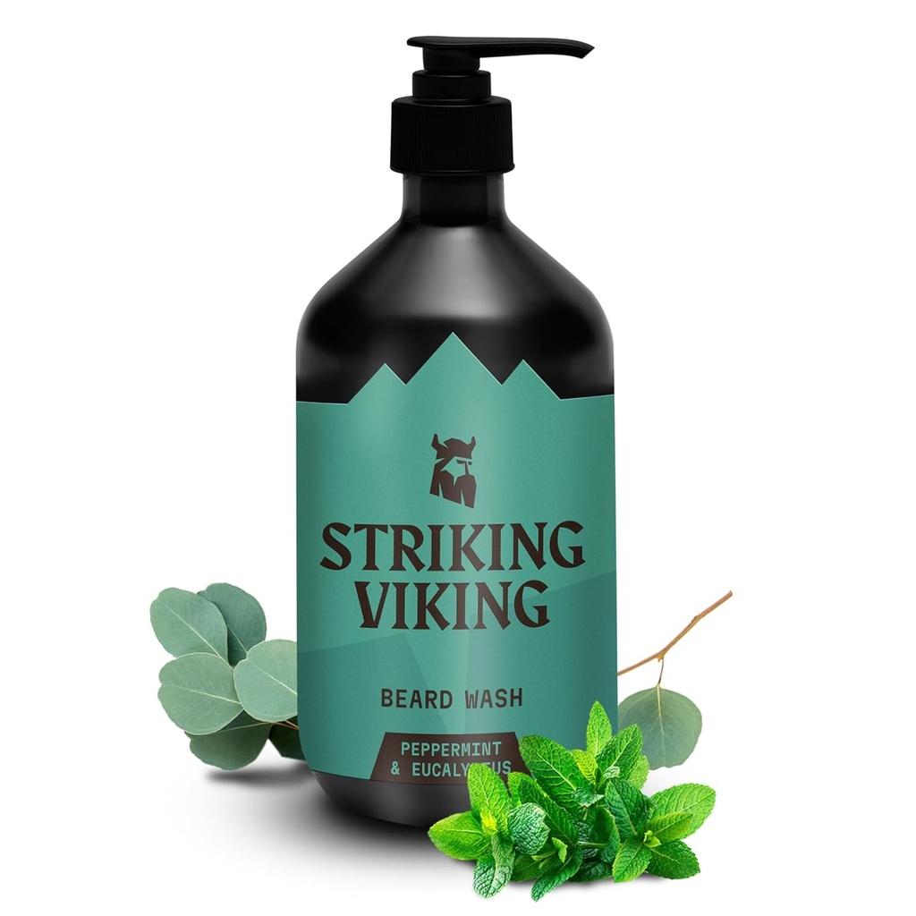 Whistle Beard Wash (17 oz) with Natural Peppert & Eucalyptus Scent - Paraben & Sulfate-Free Deep ניקויsing Shampoo For Beard Care