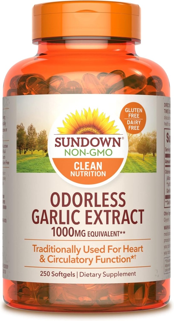 Sundown Garlic תוספת, 250 Softgels