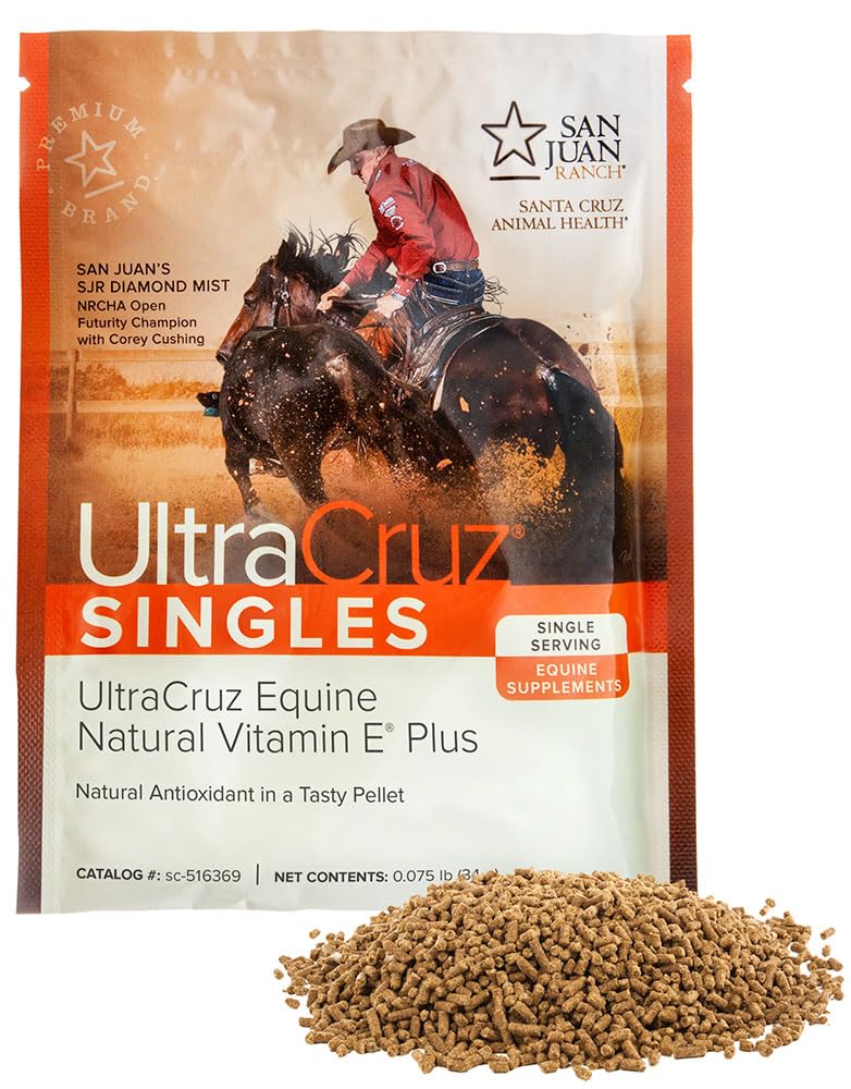UltraCruz - מספר-516417 Equine Natural ויטמין E פלוס תוספת תוספת עבור סוסים, 60 משרתי יחיד, Pellet (30 יום אספקה)