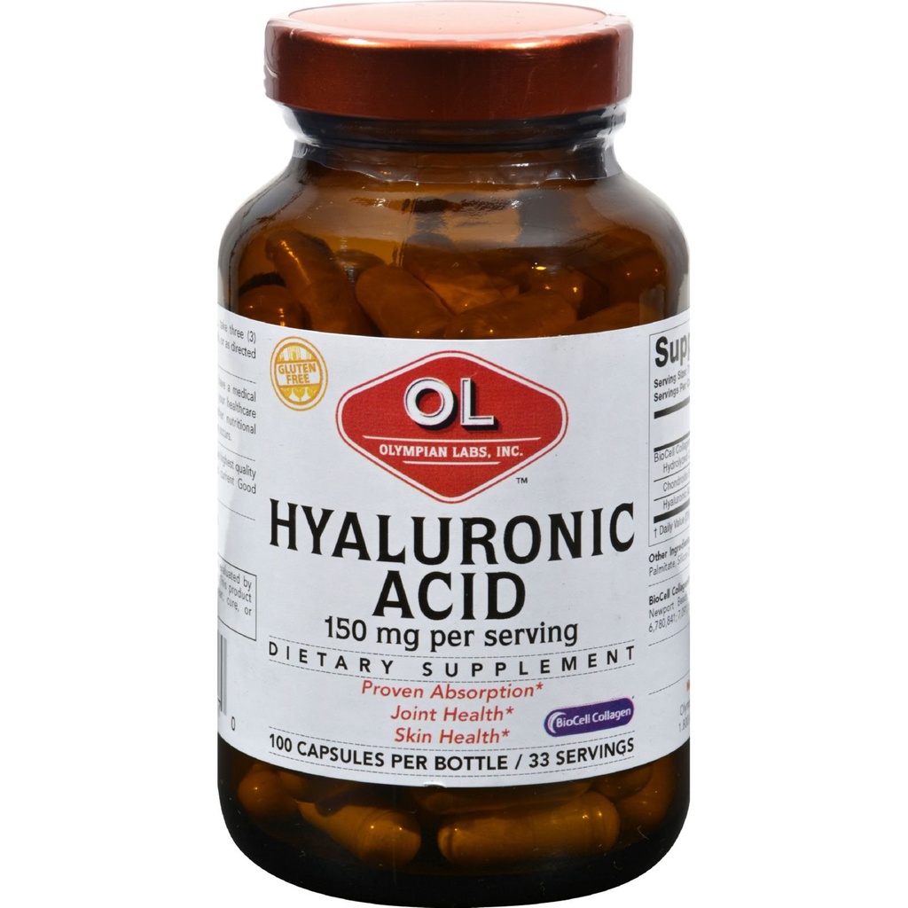 מעבדות אולימפיות Hyaluronic Acid 150 מ"ג | 99 קפסולות | תמיכה ב- Tissue and Joints בריאים Connective - קידום עור בריא לנוער