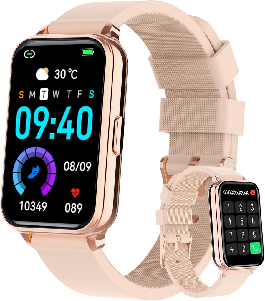 Smart Watch Fitness Tracker Make/Answer Calls for Women with Heart rate Blood Oxygen Sleep Monitor Sports Modes Step Calorie Counter IP68 Water Proof for Android Phones and iPhone