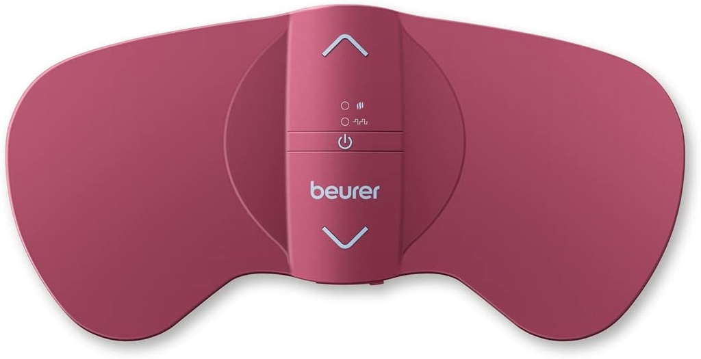 Beurer EM50 TenS Unit and Heating Pad - Portable period Cramps Pain Relief, Rechargeable, Auto Shut-Off, 15S רמות, מהירות ההסתה, עבור תרופות חינם Menstrual או כאבי גב תחתון הקלה