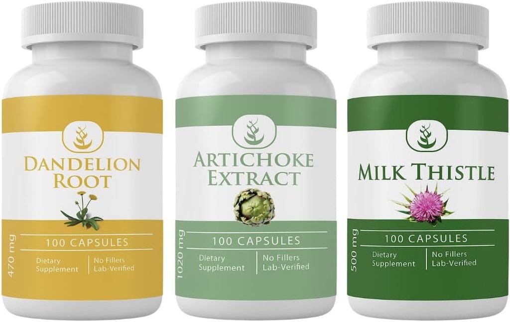 תמצית Artichoke, Milk Thistle, & Dandelion Root כמונודלי (100 קפסולות כל אחד), לא תוספות או מילויים, מעבדה מאומתת