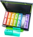 Weekly Pill Organizer 2 Times a Day, Moisture-Proof 7 Day Pill Case, Large Pill Box Portable for Travel with Removable Individual Containers to Hold Vitamins, Supplements and Medication