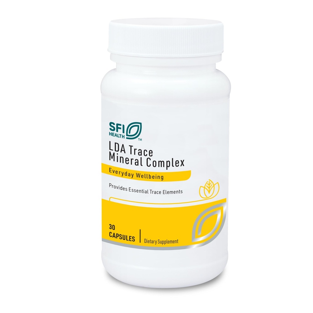 Klaire Labs SFI Health LDA Trace מינרלים מורכב - 11 יסודות חיוניים עם TRAACS Chelated מינרלים, Hypoallergenic & No Iron (30 קפסולות צמחוניות)