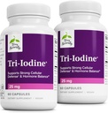 טרי-Iodine - תוספת תזונתית לתמיכה בבריאות השד והפרו-מדינתית - סיוע פונקציונלי בריא Thyroid - 25 מ"ג, 60 קפסולות, 2 Pack
