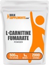 BulkSupplements.com L-Carnitine Fumarate אבקה - תוספי Carnitine, Sports Nutrition, L-Carnitine 500 מ"ג - Gluten Free, 500 מ"ג למשרת, Gluten Free, 1kg (2.2 lbs) (Pack of 1)