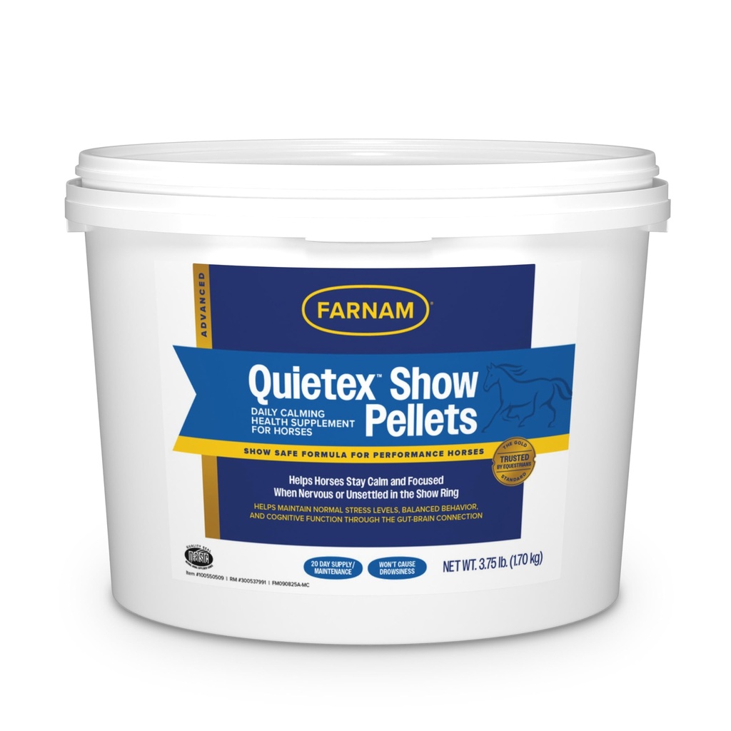 Farnam Quietex Show Pellets, Helps Keep Horses Calm &laxed That Become Nervous in the Show Ring 3.75lbs.