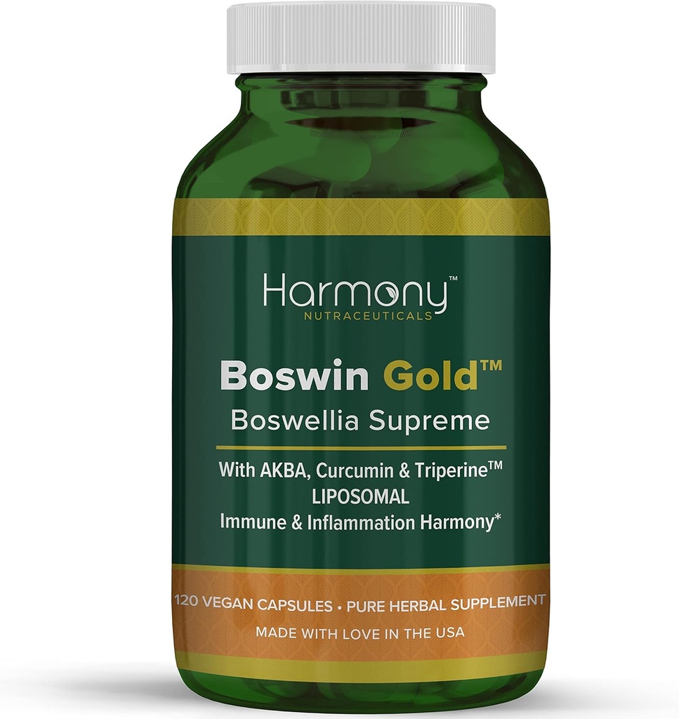 הרמוני Nutraceuticals Boswin Gold Liposomal - ביואקטיביות מקסימלית ד"ר רמת הקליני של מסטיקמן עם Turmeric & Triperine