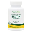 NaturesPlus Biotin, Sustained Release - 90 טבליות - Vegetarian, Gluten Free - 90 משרתות