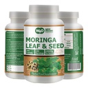 Moringa Oleifera Leaf ו- Seed אבקה (80:20) Ratio 300 גלולות (Tablets), 150 משרתים, 1000 מ"ג. Uncoated Malunggay Herbal, No Chemical Coating, Green Superfood. חבילה של 1.