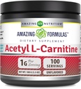 פורמולה מדהימה Acetyl L-Carnitine 100 גרמים (3.5 עוץ) תוספי אבקה | 100 משרתים | Non-GMO | Gluten Free | Made in USA