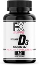 FXSUPPS ויטמין D3 5000 IU (1 Pack, 60 קל ל Swallow Softgels) | בריאות ושומן תוספת עבור גברים ונשים | כולסטרול, הטוב ביותר עבור עצמות, בריאות הלב, מערכת החיסון, Lung Function Functional